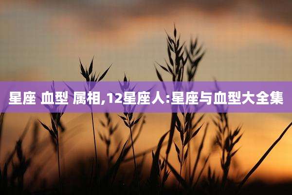 星座 血型 属相,12星座人:星座与血型大全集