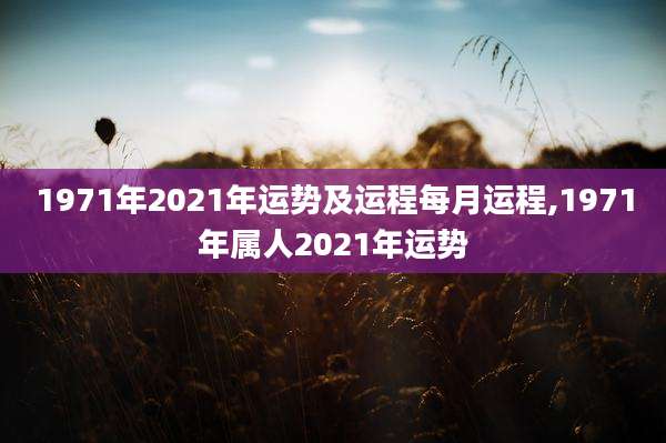 1971年2021年运势及运程每月运程,1971年属人2021年运势