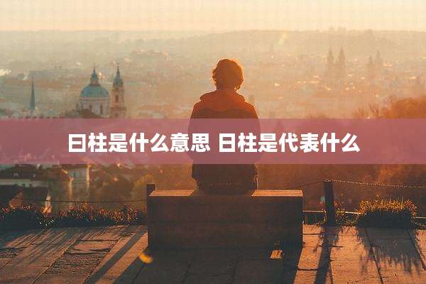 曰柱是什么意思 日柱是代表什么