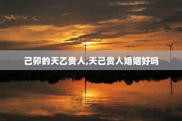 己卯的天乙贵人,天己贵人婚姻好吗