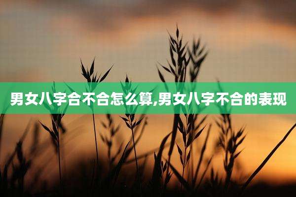 男女八字合不合怎么算,男女八字不合的表现