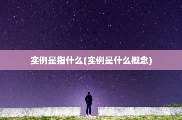 实例是指什么(实例是什么概念)