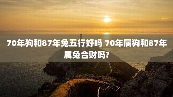 70年狗和87年兔五行好吗 70年属狗和87年属兔合财吗?