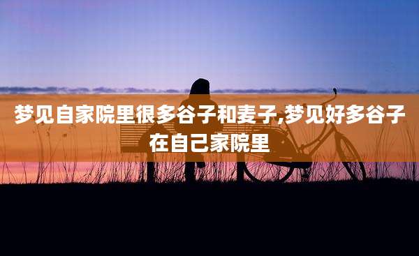 梦见自家院里很多谷子和麦子,梦见好多谷子在自己家院里