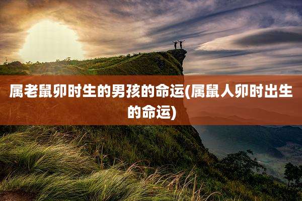 属老鼠卯时生的男孩的命运(属鼠人卯时出生的命运)