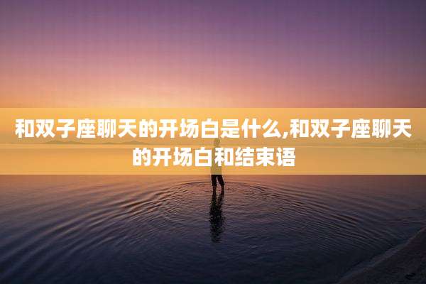 和双子座聊天的开场白是什么,和双子座聊天的开场白和结束语