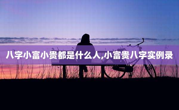 八字小富小贵都是什么人,小富贵八字实例录