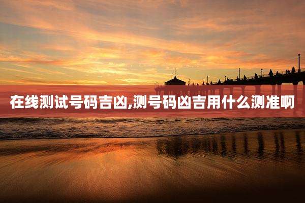 在线测试号码吉凶,测号码凶吉用什么测准啊