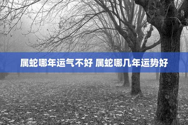 属蛇哪年运气不好 属蛇哪几年运势好