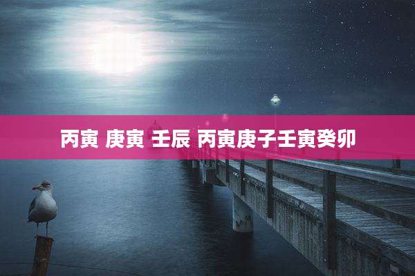 丙寅 庚寅 壬辰 丙寅庚子壬寅癸卯