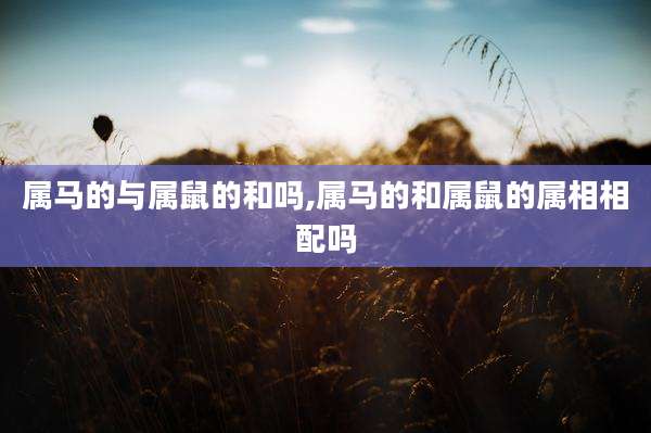 属马的与属鼠的和吗,属马的和属鼠的属相相配吗