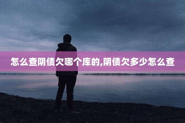 怎么查阴债欠哪个库的,阴债欠多少怎么查
