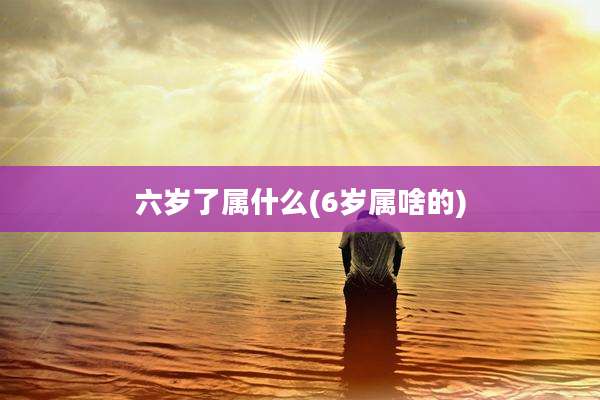 六岁了属什么(6岁属啥的)