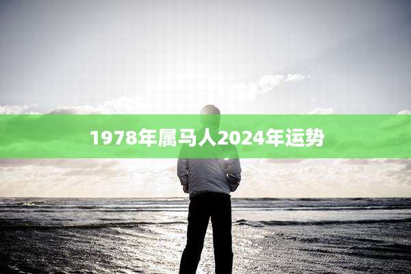 1978年属马人2024年运势