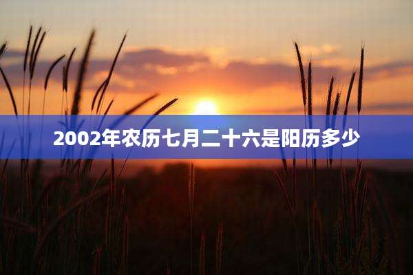 2002年农历七月二十六是阳历多少