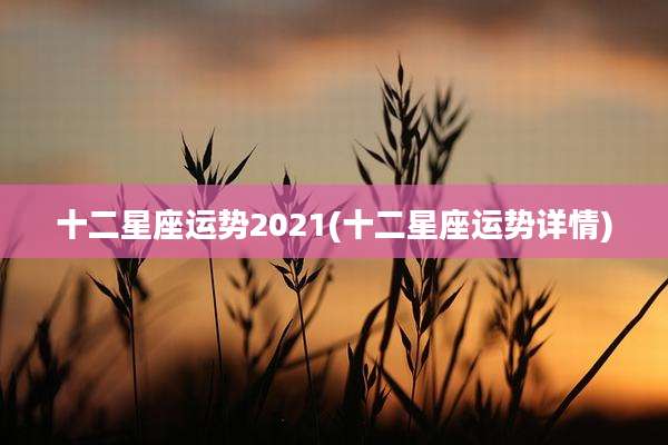 十二星座运势2021(十二星座运势详情)