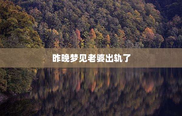昨晚梦见老婆出轨了
