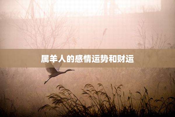 属羊人的感情运势和财运