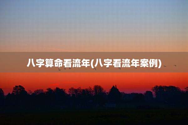 八字算命看流年(八字看流年案例)