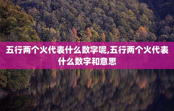 五行两个火代表什么数字呢,五行两个火代表什么数字和意思