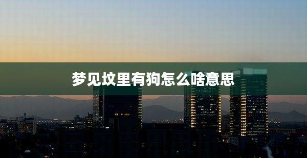 梦见坟里有狗怎么啥意思