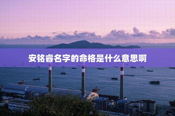 安铭睿名字的命格是什么意思啊