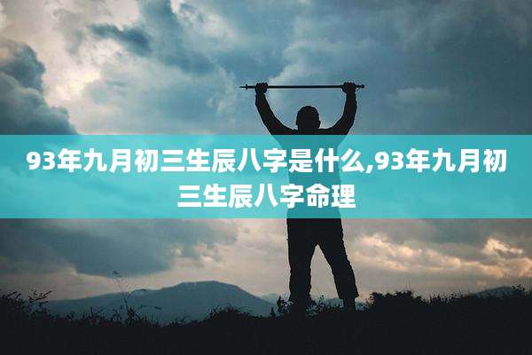 93年九月初三生辰八字是什么,93年九月初三生辰八字命理