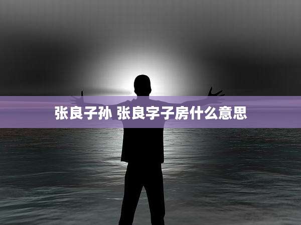 张良子孙 张良字子房什么意思