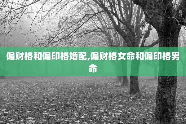 偏财格和偏印格婚配,偏财格女命和偏印格男命