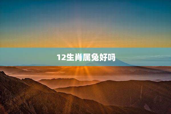 12生肖属兔好吗