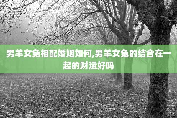 男羊女兔相配婚姻如何,男羊女兔的结合在一起的财运好吗