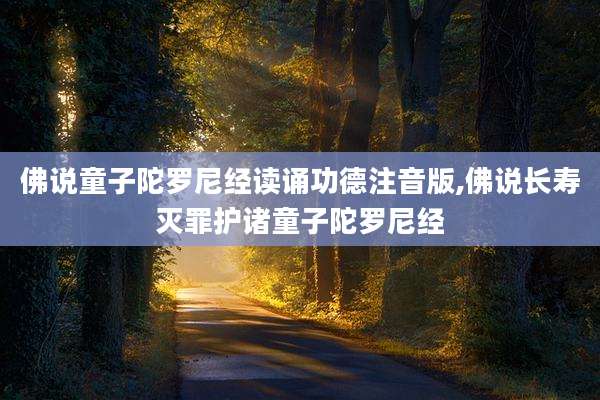 佛说童子陀罗尼经读诵功德注音版,佛说长寿灭罪护诸童子陀罗尼经