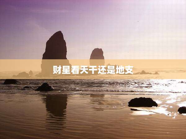 财星看天干还是地支