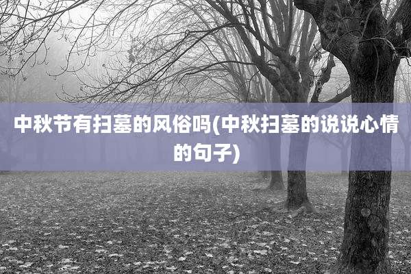 中秋节有扫墓的风俗吗(中秋扫墓的说说心情的句子)