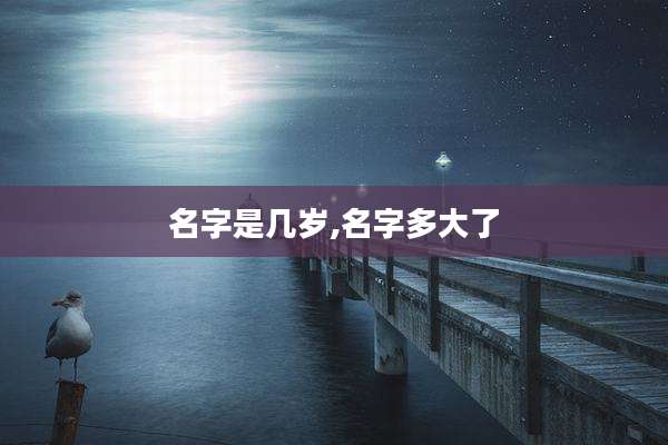 名字是几岁,名字多大了