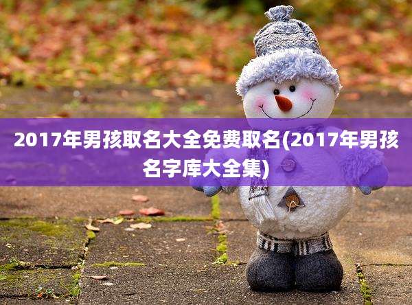 2017年男孩取名大全免费取名(2017年男孩名字库大全集)