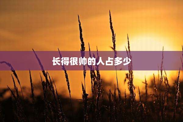 长得很帅的人占多少