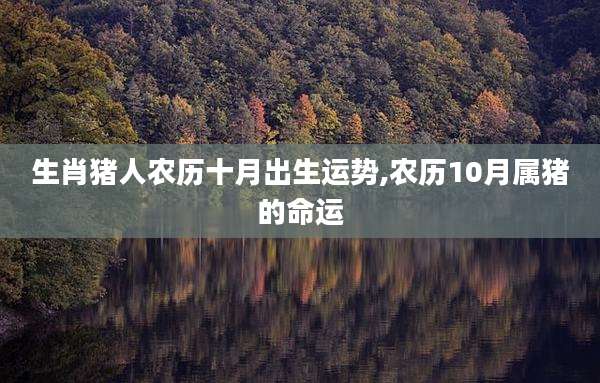 生肖猪人农历十月出生运势,农历10月属猪的命运