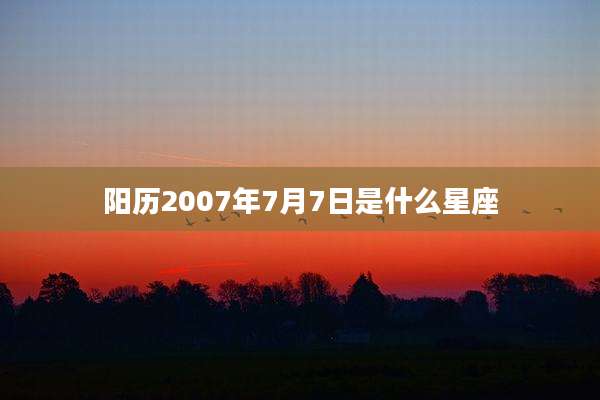 阳历2007年7月7日是什么星座