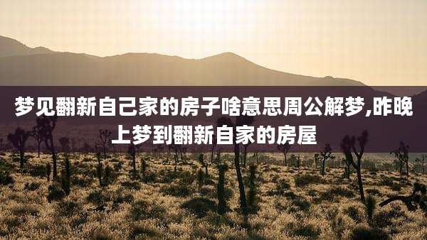 梦见翻新自己家的房子啥意思周公解梦,昨晚上梦到翻新自家的房屋