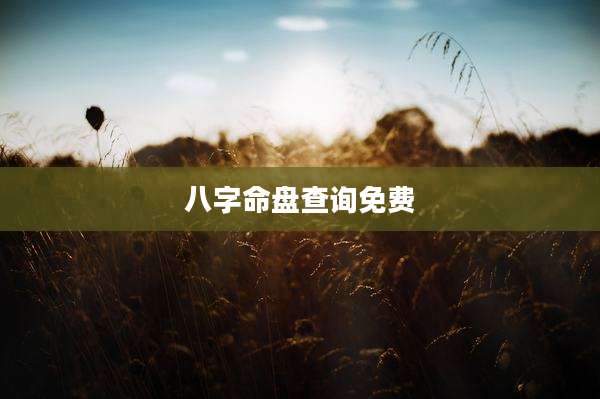 八字命盘查询免费
