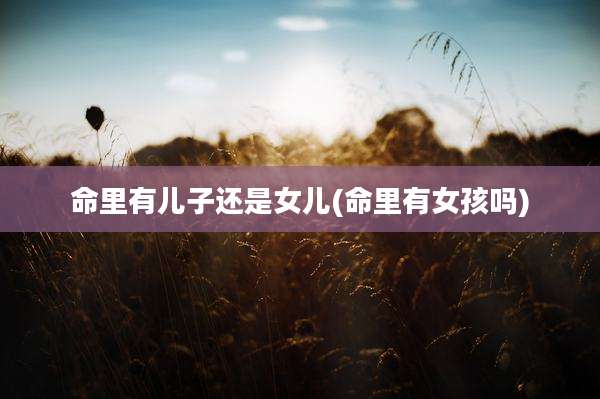 命里有儿子还是女儿(命里有女孩吗)