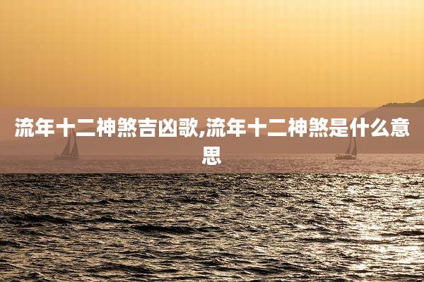 流年十二神煞吉凶歌,流年十二神煞是什么意思