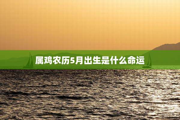属鸡农历5月出生是什么命运