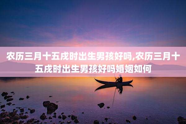 农历三月十五戌时出生男孩好吗,农历三月十五戌时出生男孩好吗婚姻如何