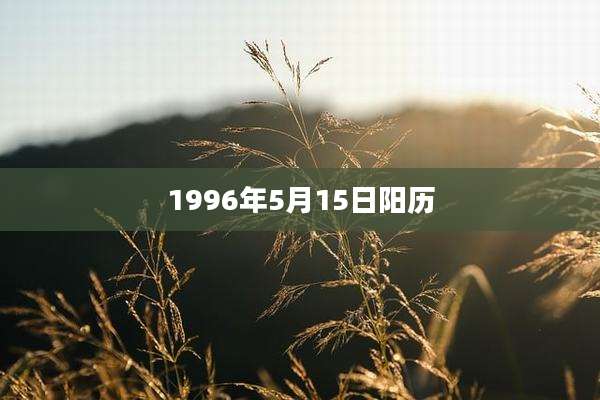 1996年5月15日阳历