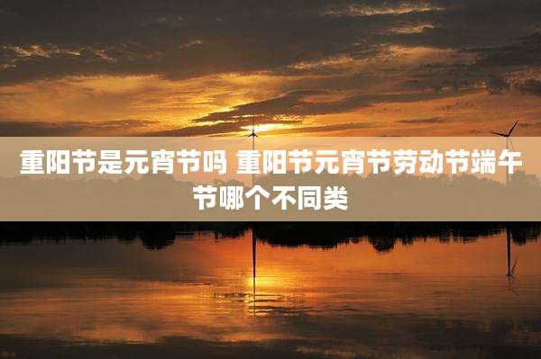 重阳节是元宵节吗 重阳节元宵节劳动节端午节哪个不同类