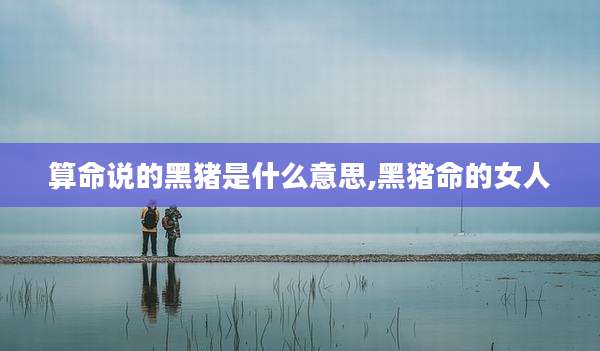 算命说的黑猪是什么意思,黑猪命的女人