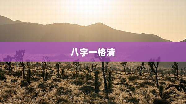 八字一格清