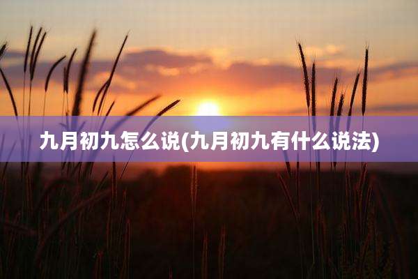 九月初九怎么说(九月初九有什么说法)